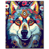 Painting by Numbers for Children Colorful Wolf